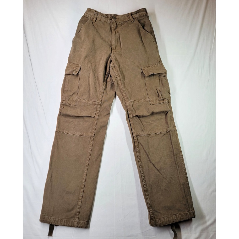 J. Galt Pants Women's Small Olive Cargo Utility Straight Leg 100% Cotton